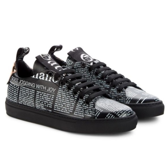 JOHN GALLIANO
Newspaper-Print Leather Sneakers - Picture 1 of 13